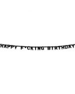 Letterslinger Zwart - Happy F*cking Birthday