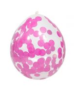 Ballonnen met Roze Confetti 30cm - 4 stuks