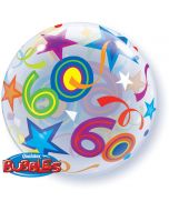 60 Jaar Doorzichtige Bubbles Ballon - 56CM