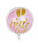 Folieballon Geboorte Meisje - Hello Girl!