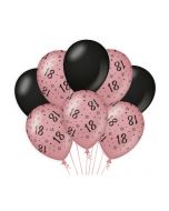 18 Jaar - Ballonnen Roségoud / Zwart