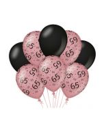 65 Jaar - Ballonnen Roségoud / Zwart