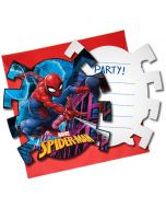 Spiderman Uitnodigingen - 6 Stuks