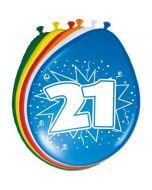 21 Jaar - Leeftijdballonnen 8 Stuks