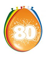 80 jaar ballonnen 8 Stuks