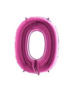 Folieballon Roze-Magenta Cijfer 0 - 86 cm