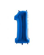 Folieballon Blauw Cijfer 1 - 86 cm