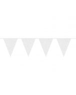 Witte Glitter Vlaggenlijn - 6Mtr