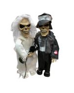 Halloween Zingend Skeletten Bruidspaar Met Licht En Geluid 50 Cm