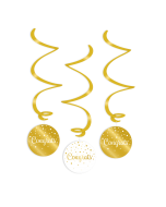 Swirl Decoratie Goud/Wit - Congrats ( Gefeliciteerd)