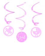  Geboorte Swirl Decoratie Roze - It's A Girl