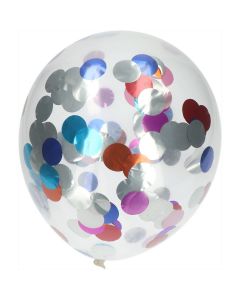  Ballonnen met Meerkleurige Confetti 30cm - 4 stuks
