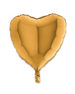 Folieballon Hart Goud - 46CM