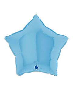 Ster Folieballon Mat blauw 46 cm
