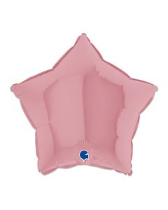 Ster Folieballon Mat roze 46cm