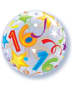 16 Jaar Doorzichtige Bubbles Ballon - 56CM