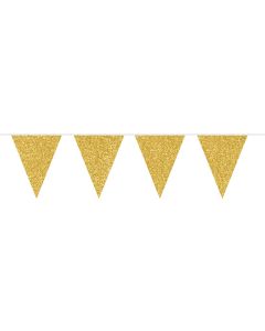 Goudkleurige Glitter Vlaggenlijn - 6Mtr