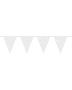 Witte Glitter Vlaggenlijn - 6Mtr