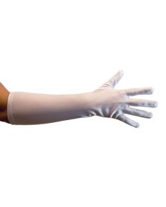 Handschoenen wit satijn luxe (40cm)