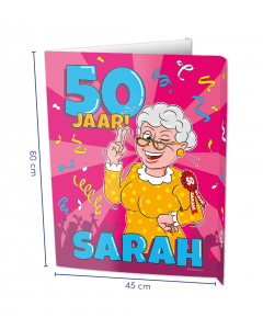 Sarah 50 Jaar Raambord ( Window-sign }