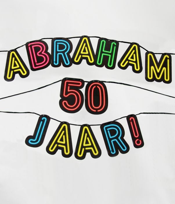 liberaal triatlon Belachelijk NEON slinger - Abraham 50 jaar!